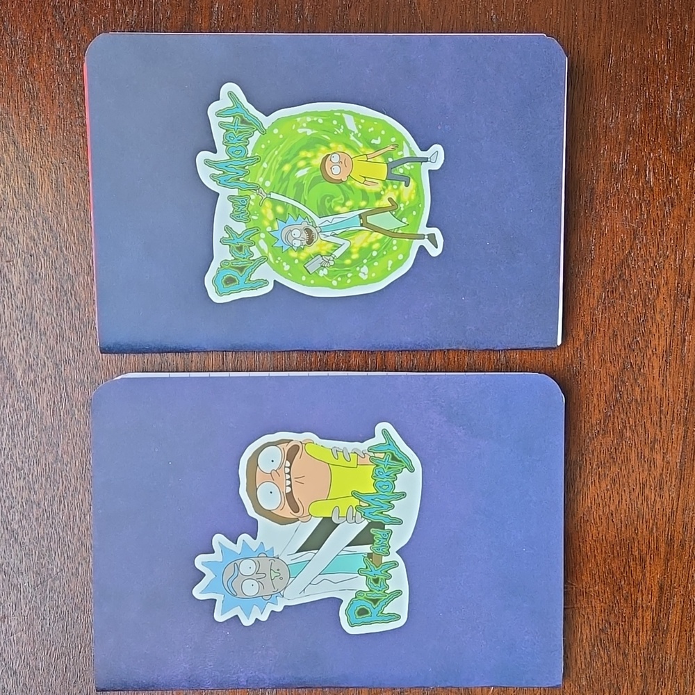 Handmade Rick and Morty Inspired Notebooks Set of 2